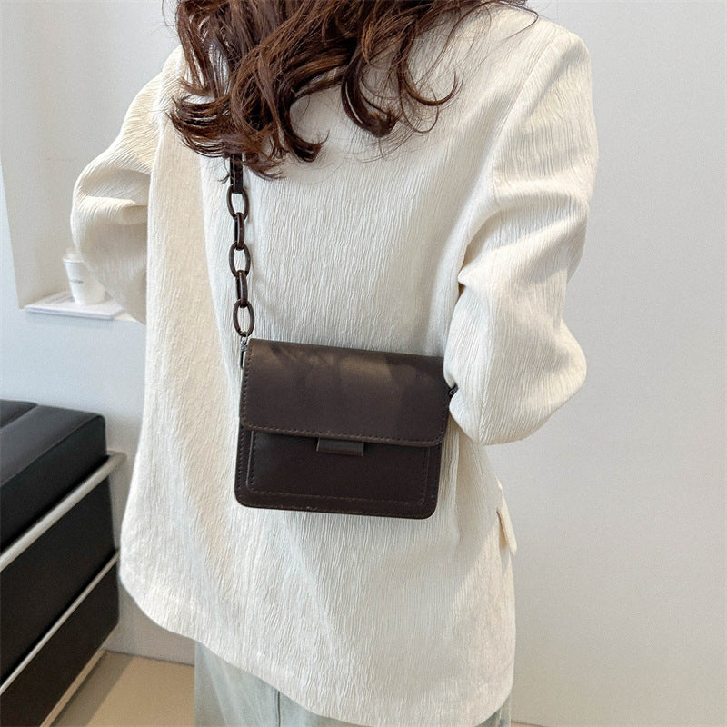 Women Simple Fashion Solid Color Square Crossbody Bag