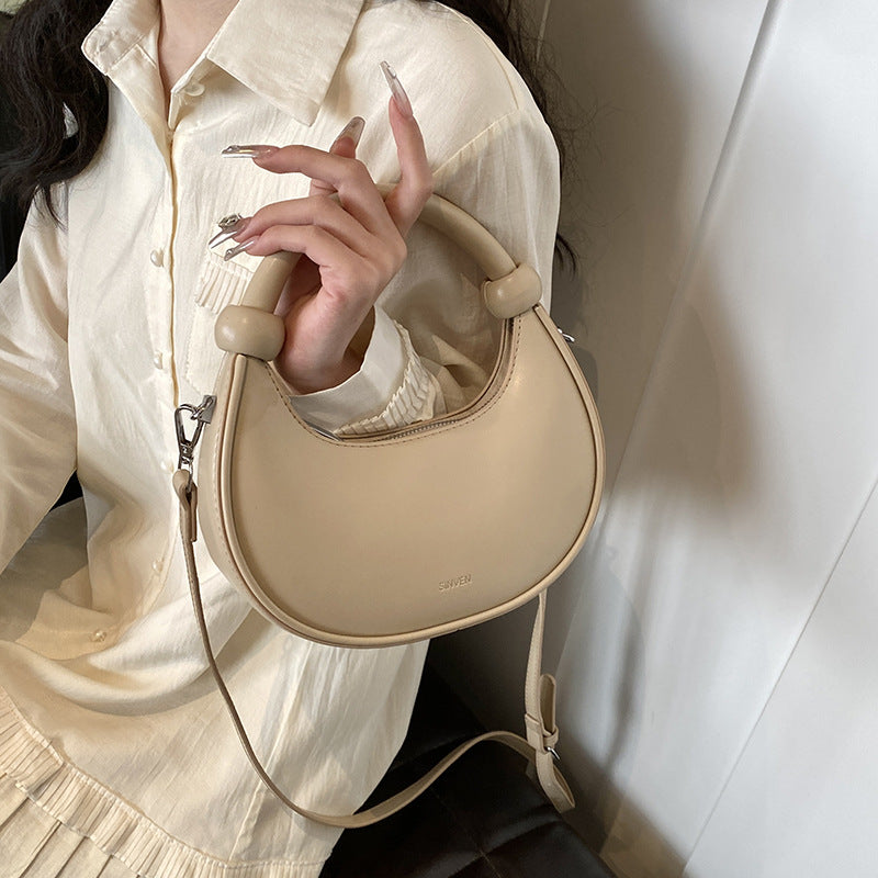 Fashionable Casual Solid Color Portable Shoulder Bag