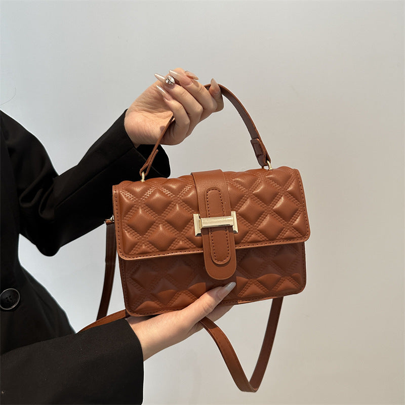 Sac à bandoulière carré simple et tendance de couleur unie 