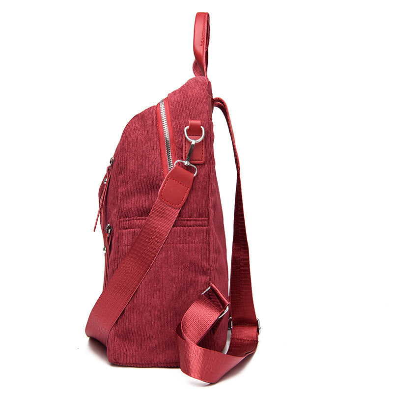Women Fashion Solid Color Two-Piece Large-Capacity Backpack