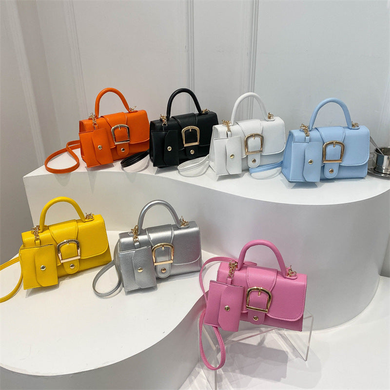 Fashion Solid Color Flip Square Shoulder Bag