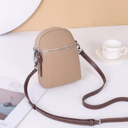 Sac à bandoulière en cuir véritable pour femme, style décontracté et simple, pour téléphone 