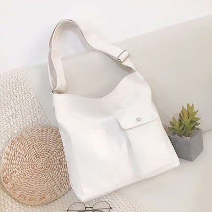 Women Simple Casual Canvas Student Tote Shopping Bag