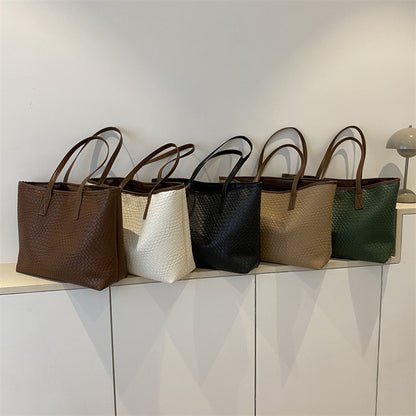 Women Fashion Casual Large Capacity Pattern Printed PU Tote Bag