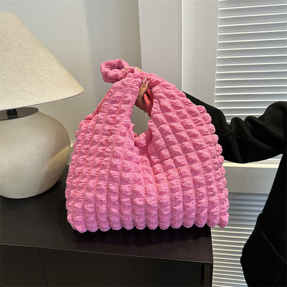 Sac fourre-tout plissé décontracté de grande capacité pour femme 