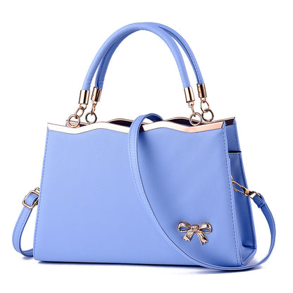 Women'S Fashion Solid Color Bow Large Capacity Handbag