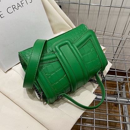Sac messager à chaîne de couleur unie pour femme