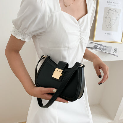 Women'S Fashion Solid Color Shoulder Underarm Bag Hand Saddle Bag