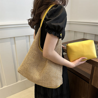 Women Vacation Summer Fashionable Straw Woven Shoulder Bag