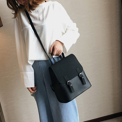 Sac à dos élégant pour femme avec boucle givrée, couleur unie et blocage des couleurs 