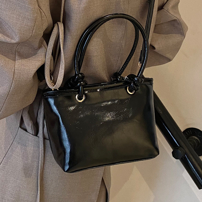 Sac à main seau tendance de couleur unie pour femme 