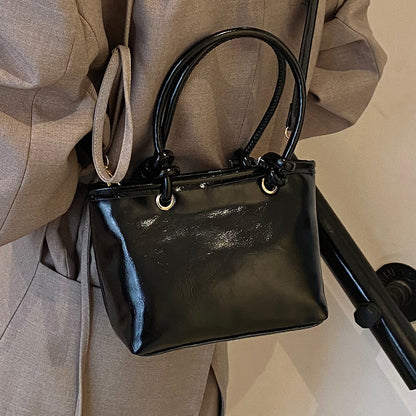 Sac à main seau tendance de couleur unie pour femme 