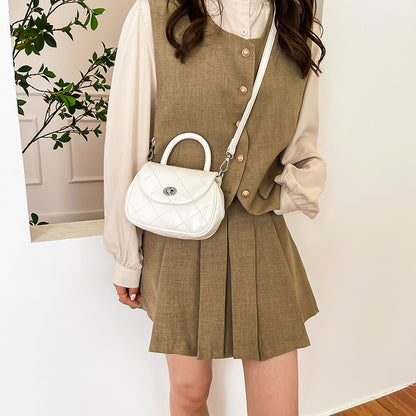 Fashion Solid Color Diamond Mini Crossbody Bag