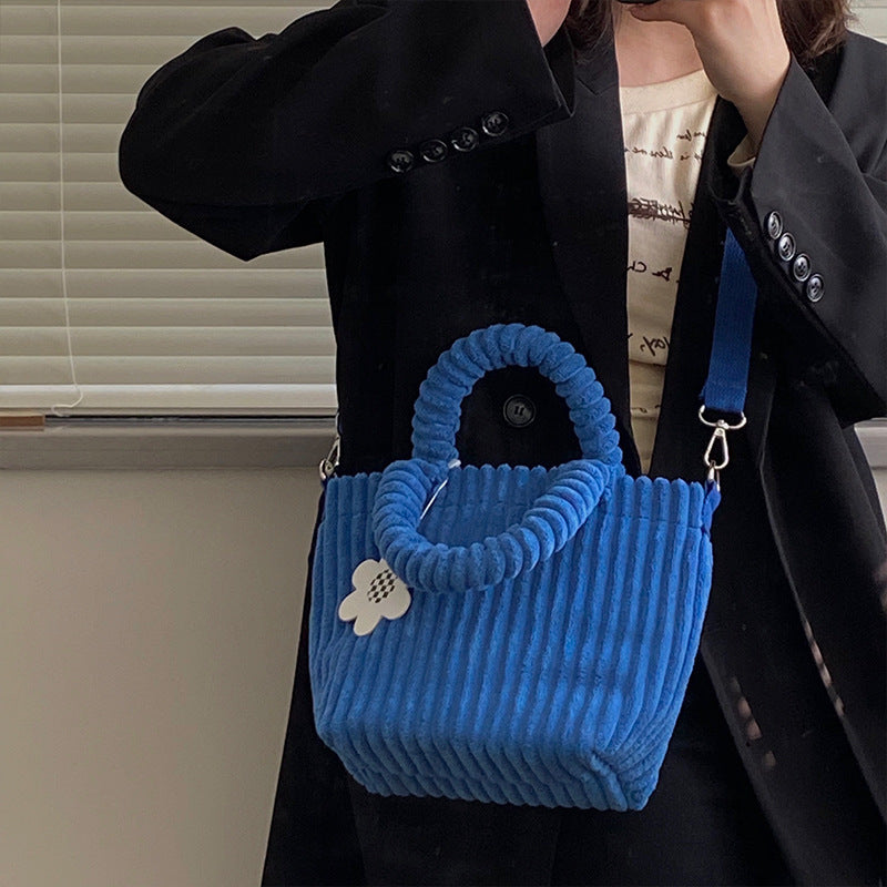 Women Fashion Corduroy Plush Mini Bag
