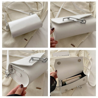 Sac à bandoulière tendance à boucle de couleur unie 