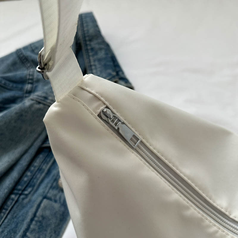 Sac à bandoulière en tissu Oxford à fermeture éclair pour femme, style décontracté et tendance, grande capacité 