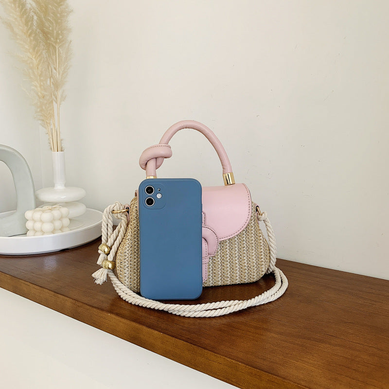 Sac à bandoulière en corde de coton tressée pour femme, tendance été 