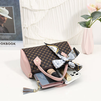 Sac à bandoulière vintage à chaîne imprimée de grande capacité