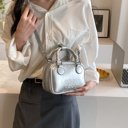 Sac à main élégant et tendance, couleur unie, portable, à bandoulière 