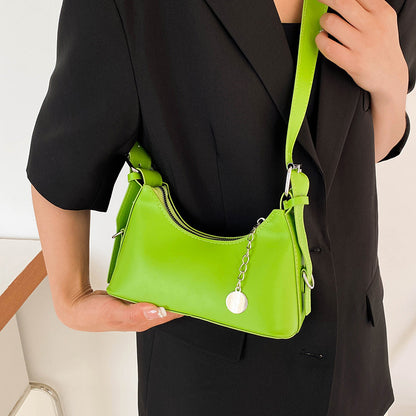 Women Fashion Candy Color Zipper Shoulder Bag