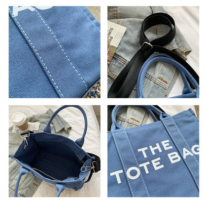 Women Simple Fashion Letter Printing Large Capacity Canvas Tote Bag