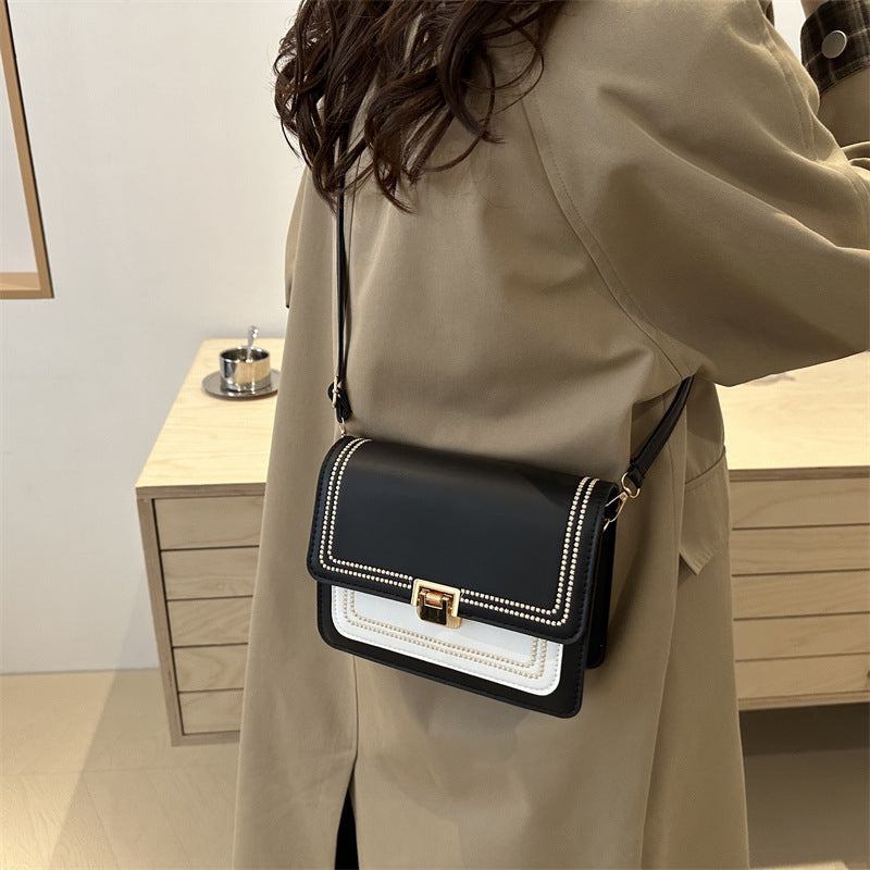 Sac à bandoulière carré contrasté vintage 