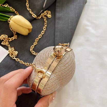 Women Fashionable Creative Solid Color Shell Chain Mini Crossbody Evening Bag