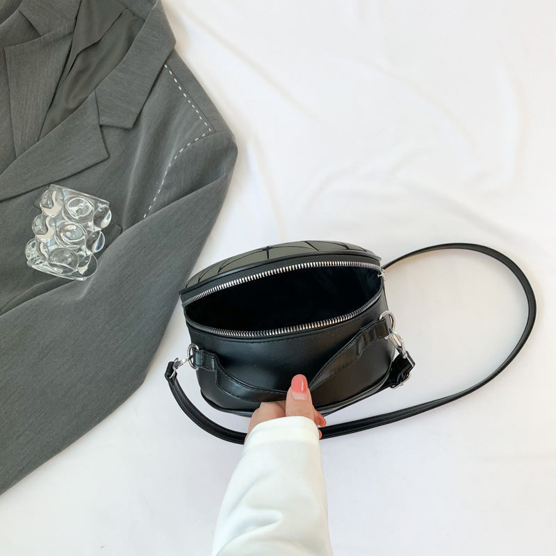 Sac à bandoulière rond tendance avec fermeture éclair