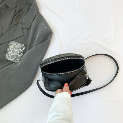 Sac à bandoulière rond tendance avec fermeture éclair