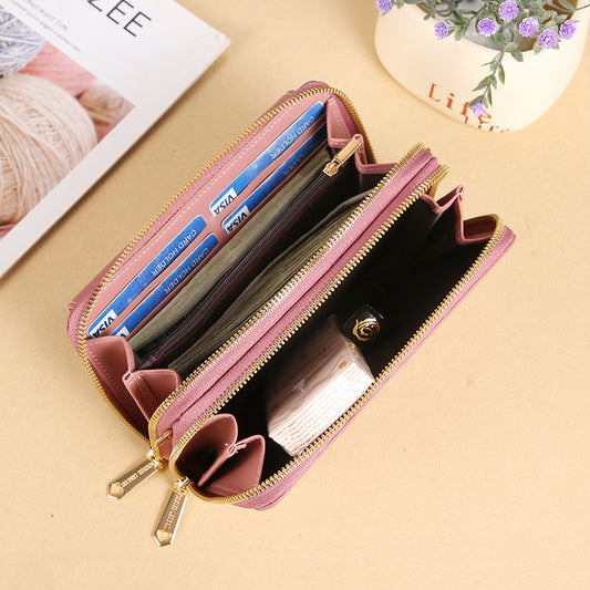 Women Casual Clamshell Design Solid Color Large Capacity Purse