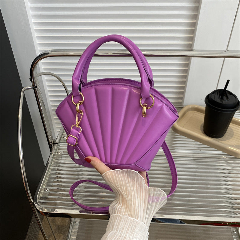 Fashionable Solid Color Shell Shoulder Bag