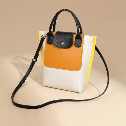 Women Fashion Casual Nylon Colorblock Large Capacity Handbag