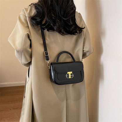 Women Fashionable Simple Square Flap Lock Crossbody Bag