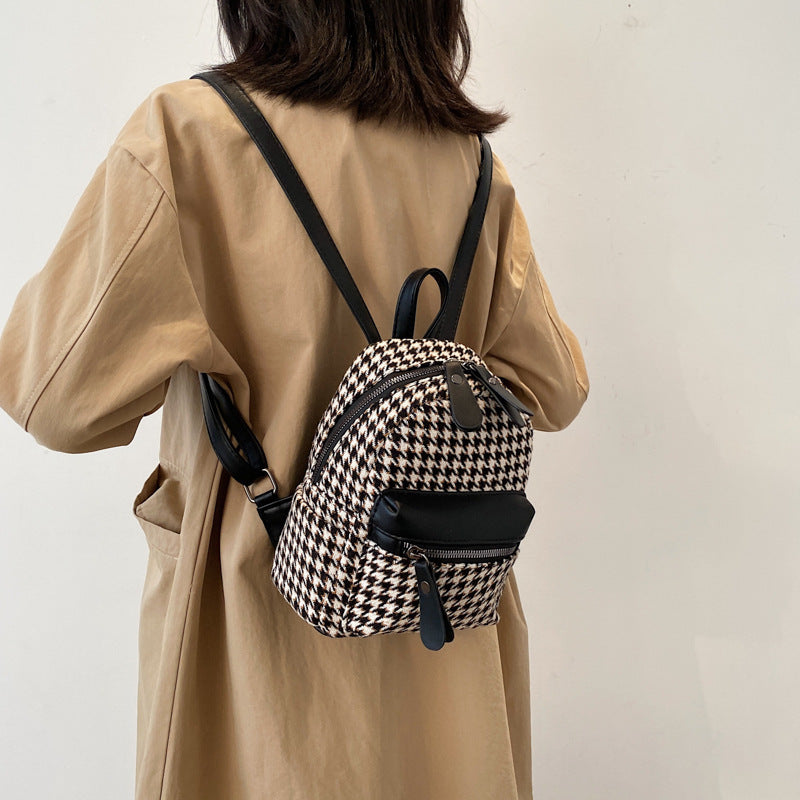 Women Fashion Box Zipper Large Capacity Backpack