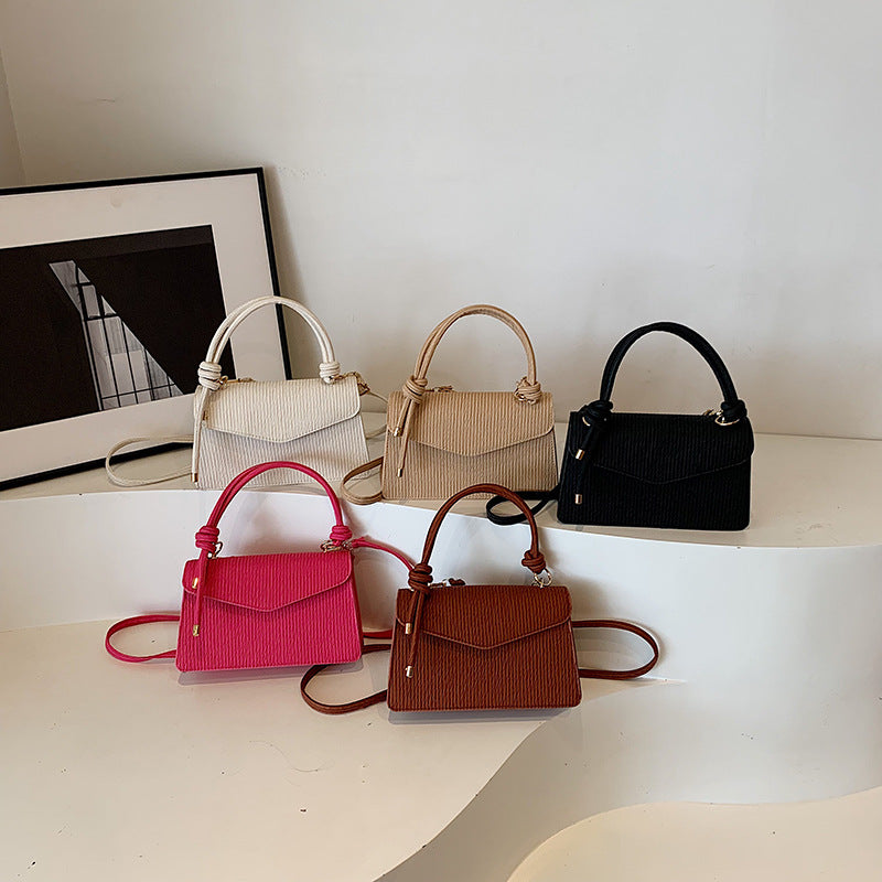 Fashionable Simple Solid Color Flip Shoulder Bag