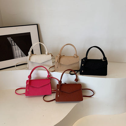 Fashionable Simple Solid Color Flip Shoulder Bag