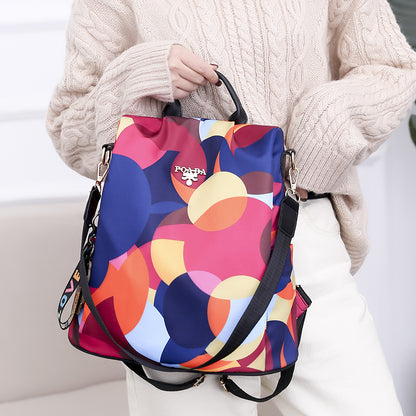 Women Fashion Printed Oxford Backpack