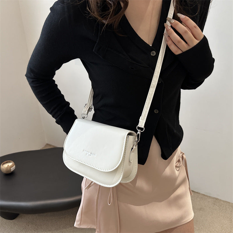Women Fashion Casual Solid Color Square Flap PU Crossbody Bag