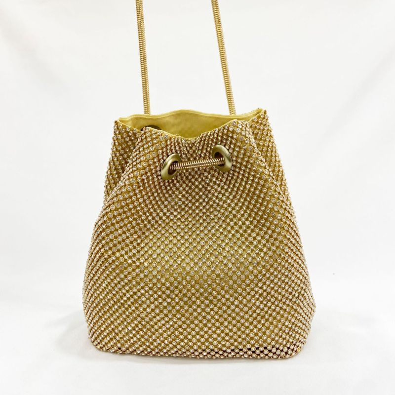 Sac seau décontracté à strass pour femme 