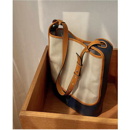 Sac fourre-tout personnalisé à une épaule et à blocs de couleurs, grande capacité 