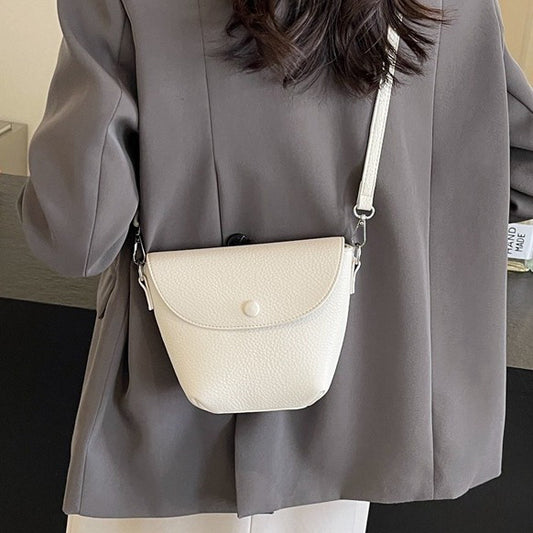 Mini sac bandoulière à rabat en PU de couleur unie pour femme