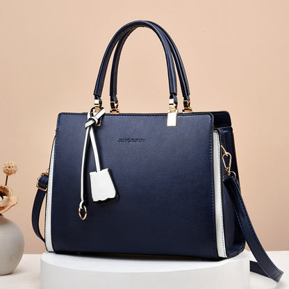 Women Fashion Square Large Capacity PU Handle Shoulder Bag
