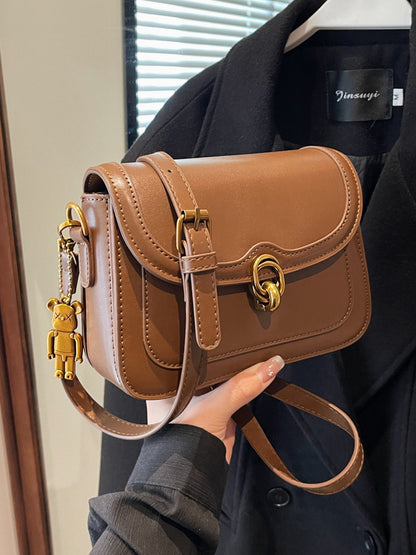 Women Fashion Retro Contrast Color Small Square Shoulder Bag