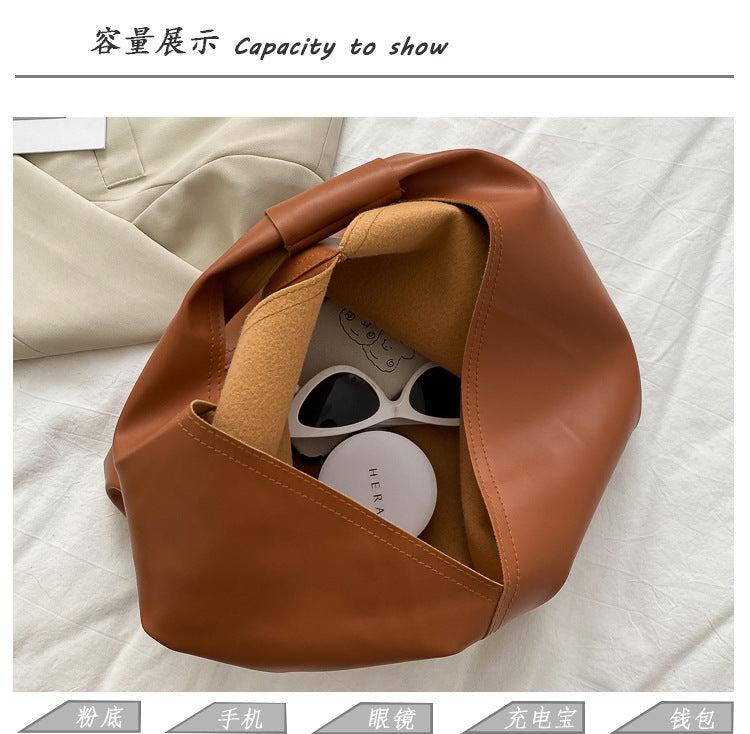 Sac à bandoulière simple et uni en PU de grande capacité 