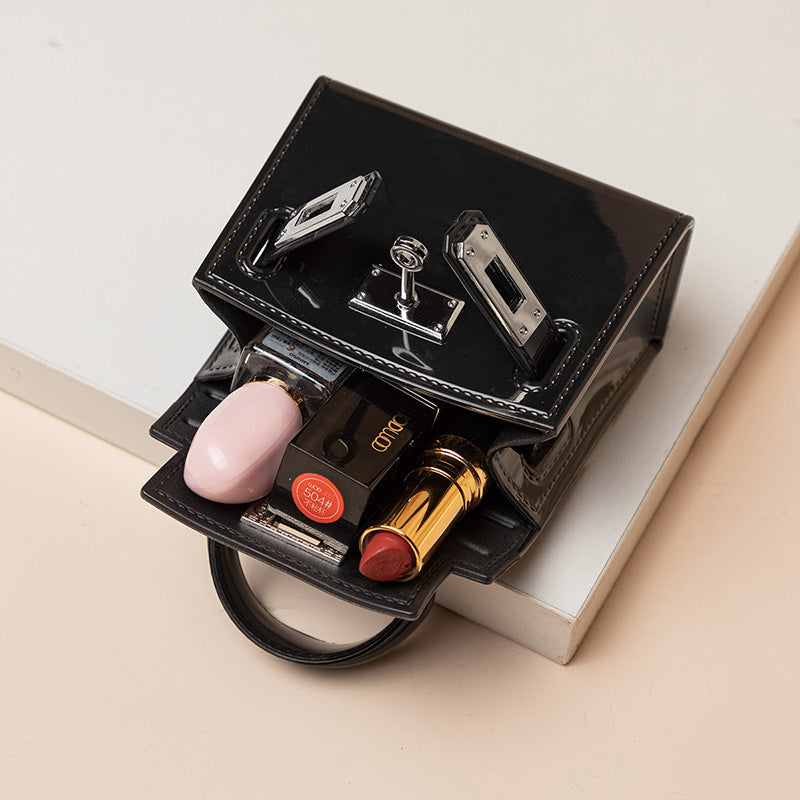 Women Fashion Candy Color Lock Square Chain Mini Crossbody Bag