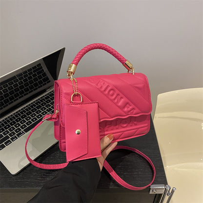 Women Elegant Solid Color Handbag Square Shoulder Bag
