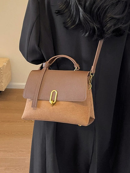 Sac à bandoulière vintage contrasté 