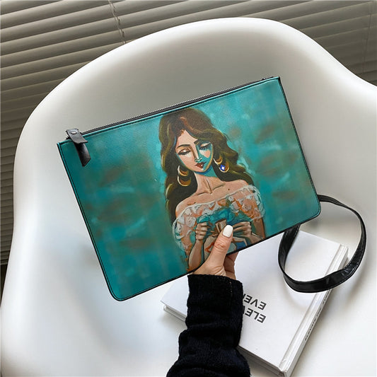 Sac à bandoulière à fermeture éclair pour femme, motif animal, grande capacité, tendance, avec imprimé dessin animé 