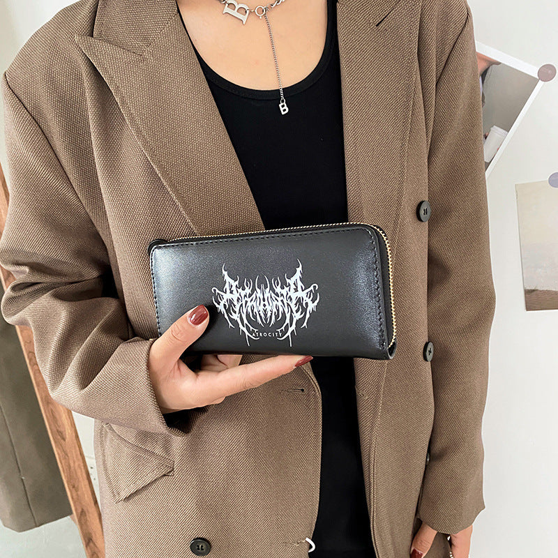 Women Fashion Graffiti Print Multi-Card Slot Long Coin Purse