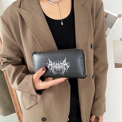 Women Fashion Graffiti Print Multi-Card Slot Long Coin Purse